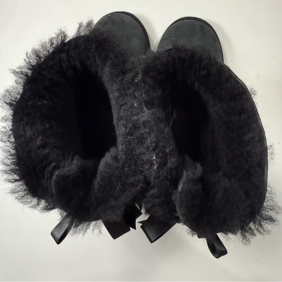 UGG Bailey Black Bow Slip On Boots - Picture 5 of 12